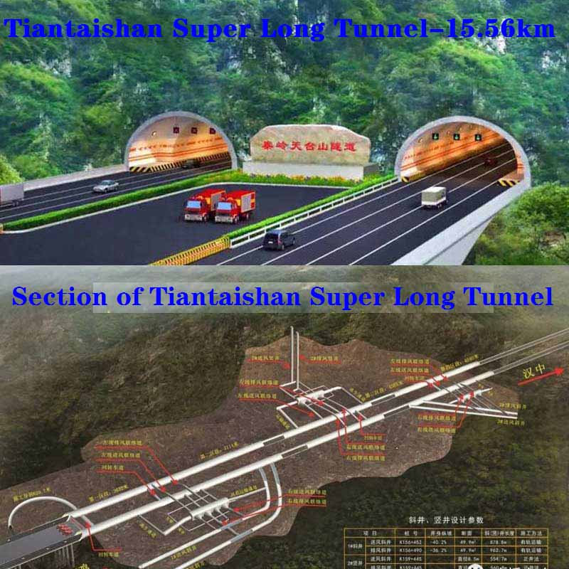 The 15.56 kilometers Tiantaishan Tunnel World Top 1 scale and difficulty of construction rank 