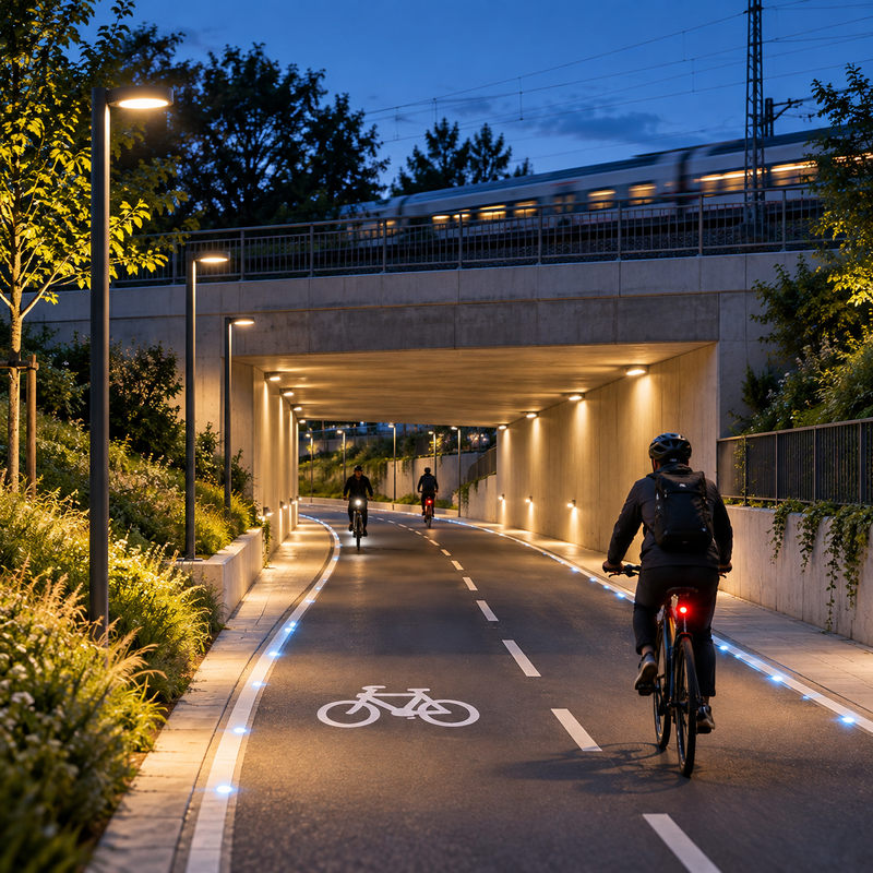 AI-Driven Adaptive Bicycle Lane Track Lighting