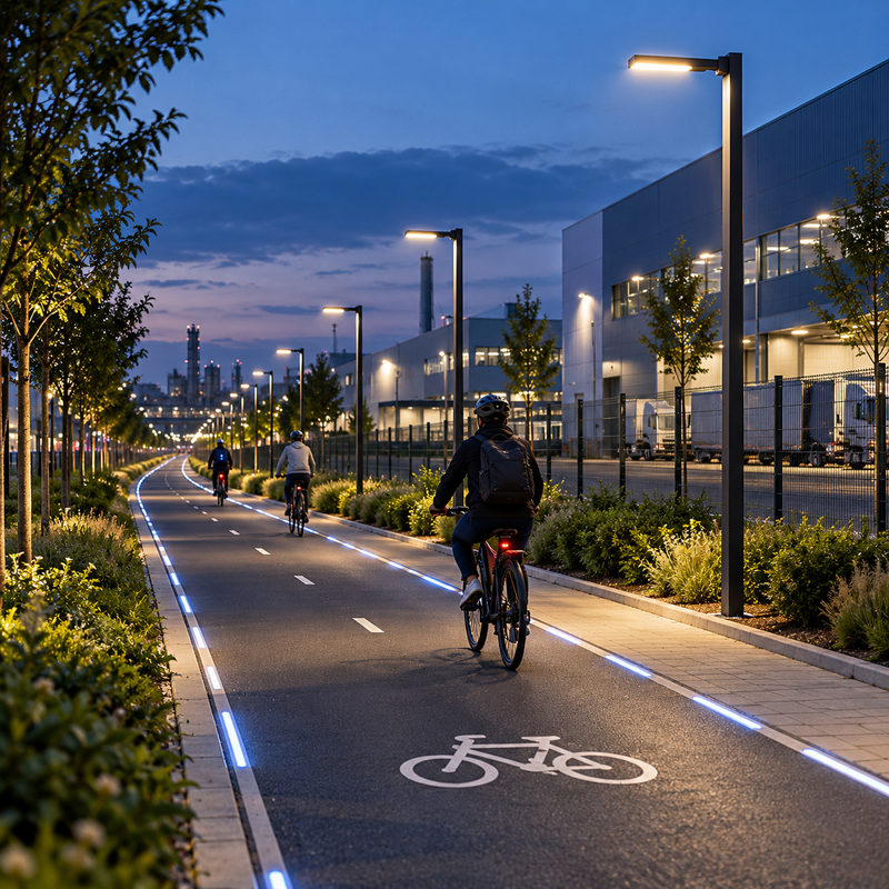 Smart Bicycle Lane Track Lighting Control Monitoring